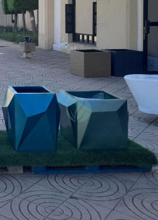 Jardiniere cubique geometrique polygonale moderne maroc