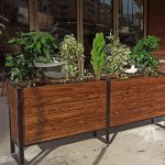 jardiniere bois avec monture metalique